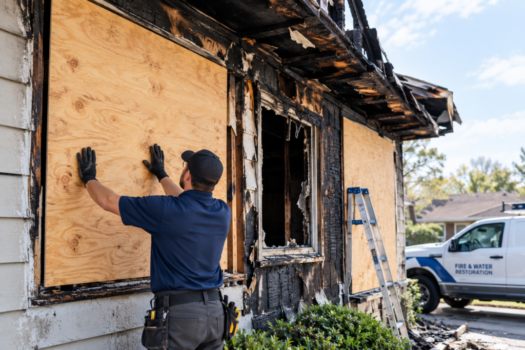 Emergency Board-Up (Post-Fire) In Little Rock, AR